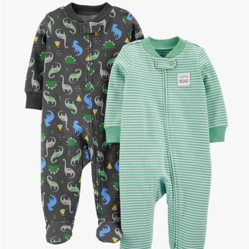 Simple Joys by Carter's baby-boys 2-way Zip Thermal Footed Sleep and Play, Pack of 2