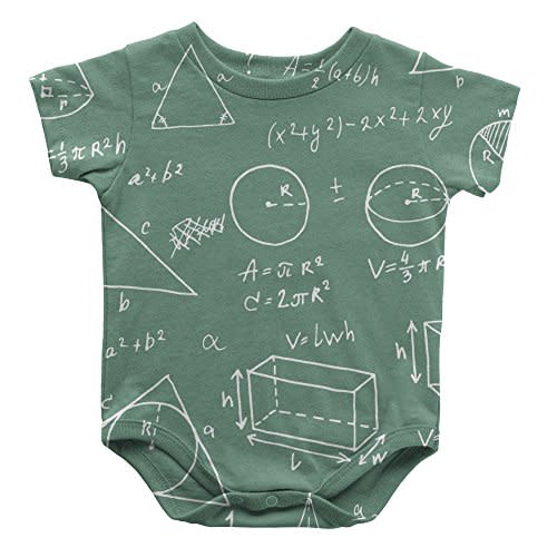 Speedy Pros Math Logo Shapes Infant One Piece Snapsuit Bodysuit 6 Months