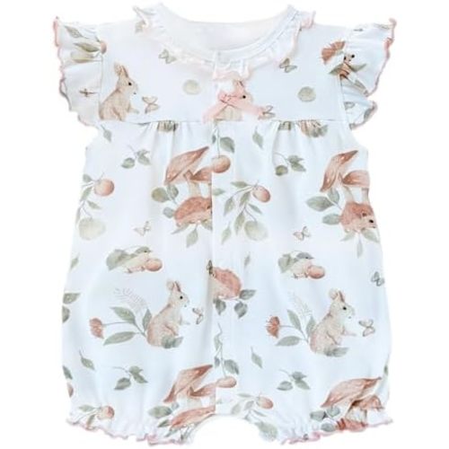 Baby Girl Romper Cute Cartoon Printed Short Sleeve One-Piece Romper Infant Summer Clothes 100% Cotton Jumpsuit