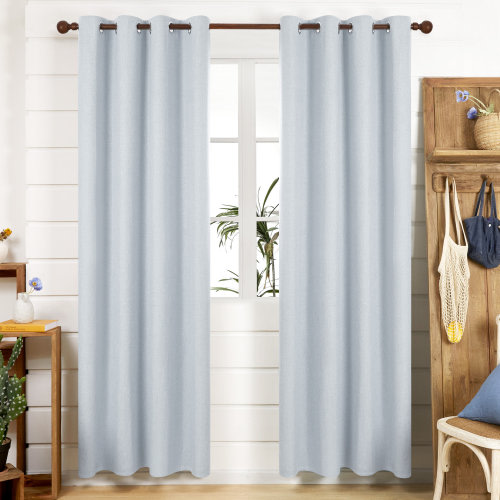 Wade Logan® Lythrodontas Faux Linen Total Blackout Curtain Panels "& Reviews" | Wayfair
