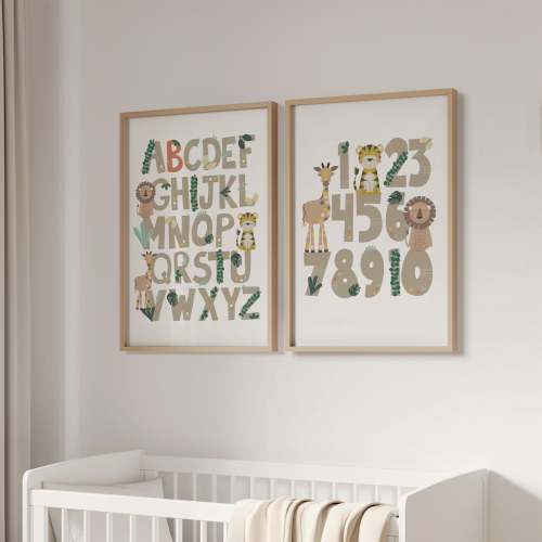 Custom Letter Print Jungle Animal Alphabet and Numbers Poster Letter Prints Jungle Theme Nursery Safari Theme Nursery Zoo Animal Prints