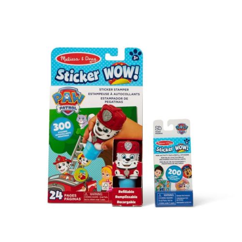 Melissa & Doug Sticker WOW!™ PAW Patrol Marshall Bundle: 24-Page Activity Pad, Sticker Stamper, 500 Stickers, Mini Pad, Arts and Crafts