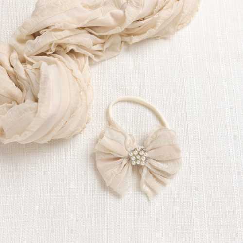 Ivory Newborn Swaddle and Headband Set, Baby Girl Wrap, Infant Swaddle Blanket, Newborn Photo Prop, Cream Baby Wrap Bow, Baby Shower Gift