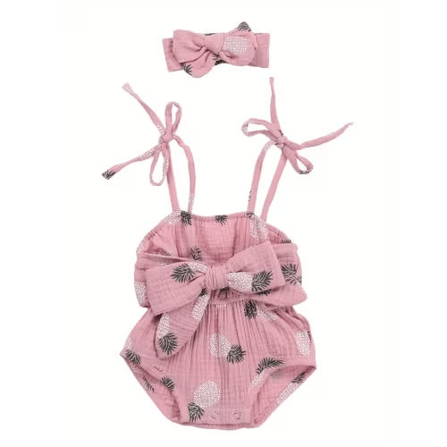 summer outfits little girls featuring a pineapple print - Temu