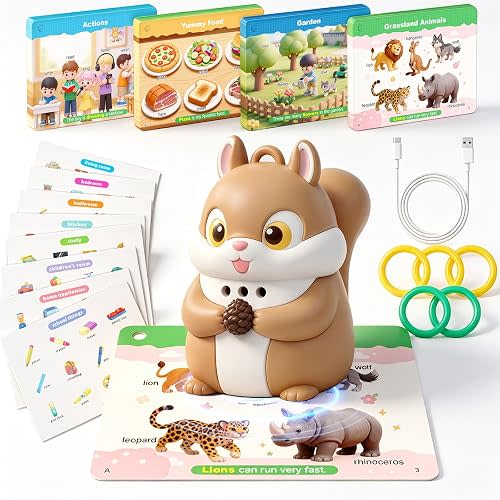 3D Talking Flash Cards with 56 Double-Sided 1000+ Words & 96 Stickers