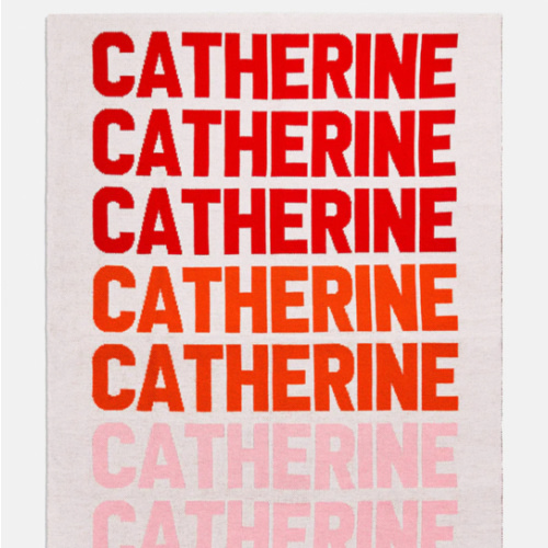 Ombre Name Custom Blanket - White/Red