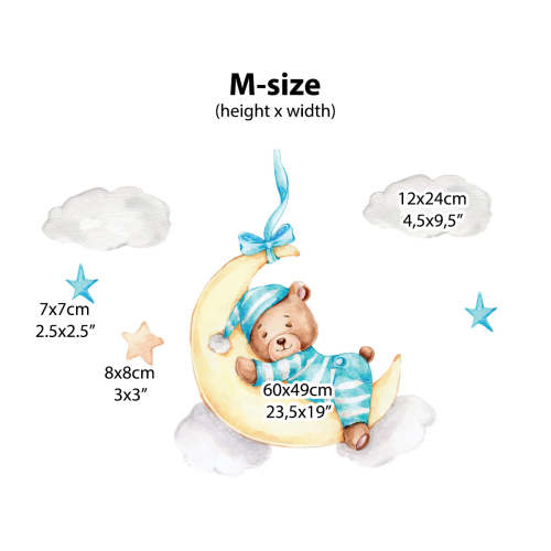 Blue Teddy Bear on the Moon