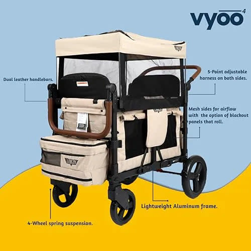 VYOO Stroller Wagon 4 Seater - Mocha