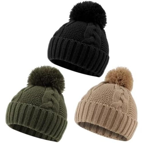 JANGANNSA Winter Knit Baby Hat Twist Warm Beanie for Boy Girl Fall Baby Cap