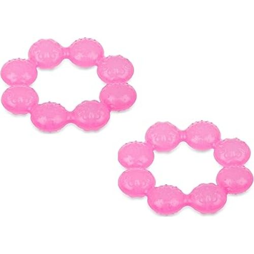 Nuby IcyBite Soother Ring Teether, 2 Count (Pink)