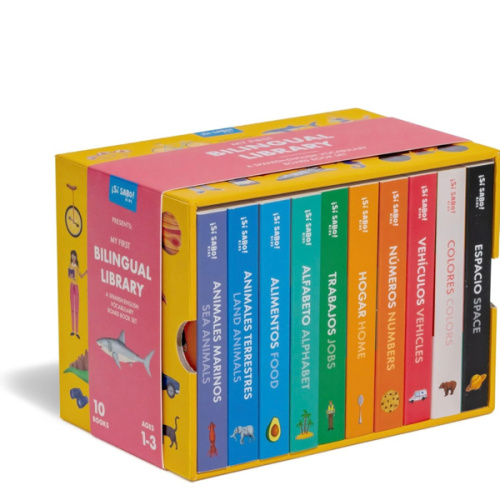 My First Bilingual Library: A Spanish-English Vocabulary Board Book Set of Colors, Numbers, Animals, ABCs, and More (Si Sabo Kids)