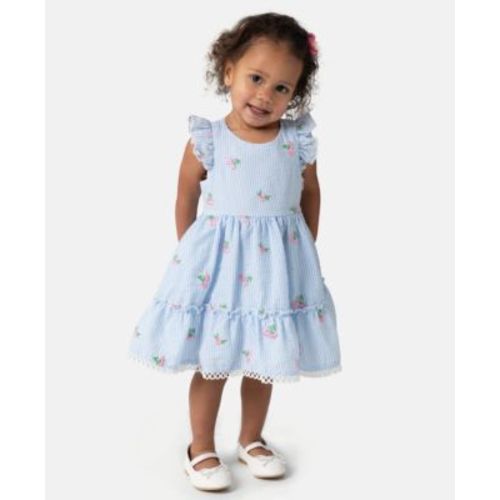 Baby Girls 2-Piece Seersucker Dress with Matching Headband Set