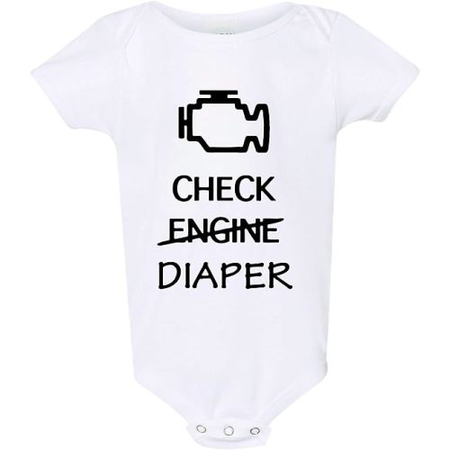 Check Diaper Bodysuit Breastfeeding Car Shirt Unisex