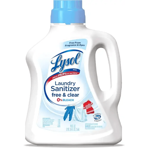 Lysol Laundry Sanitizer Additive, Free & Clear, Free from Fragrance and Dyes, 0% Bleach Laundry Sanitizer, Bacteria-causing Laundry Odor Eliminator, Unscented, 90 Fl Oz (Pack of 1) - Package May Vary