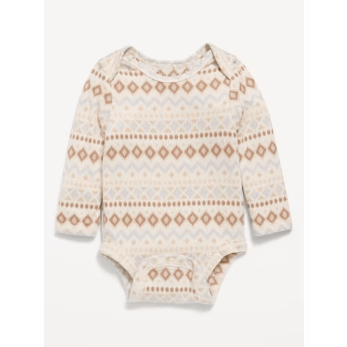 SoftMode Printed Long-Sleeve Ribbed Bodysuit for Baby