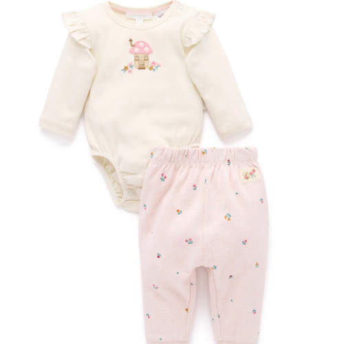 Pink Sweet Pea 2 Piece Set - Purebaby