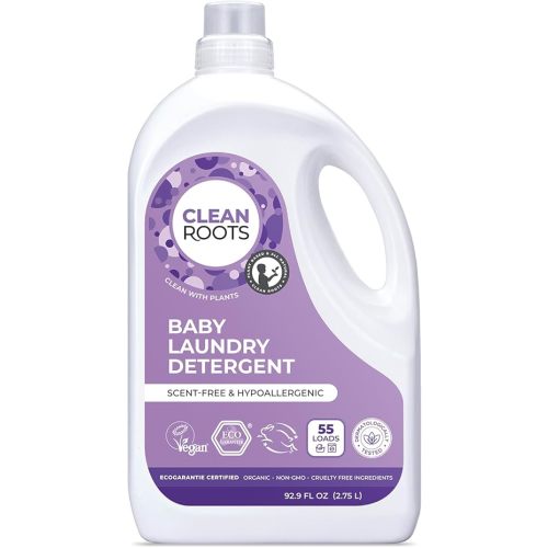 Baby Laundry Detergent, EcoGarantie Certified 100% Organic & Natural, Scent-Free & Hypoallergenic, Dermatologically Tested & Approved - 55 Loads, 92.9 fl. oz (2.75 L)
