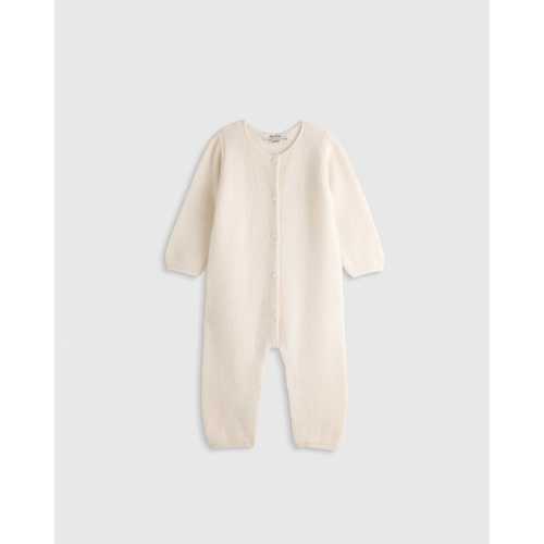 Washable Cashmere romper - Baby in Ivory
