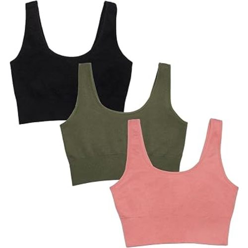 Fruit of the Loom Women's 3-Pack Seamless Full-Coverage Back Smoothing Wireless Bra