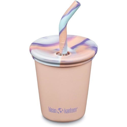 Klean Kanteen 10oz Kid's Cup with Straw Lid - Peach Parfait