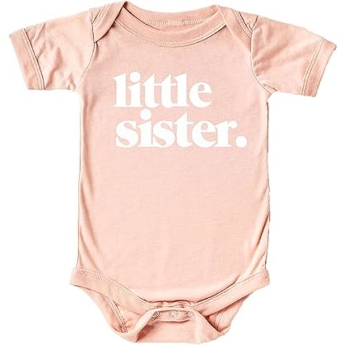 Olive Loves Apple Little Sister Bodysuit for Baby Girls Sibling Outfit