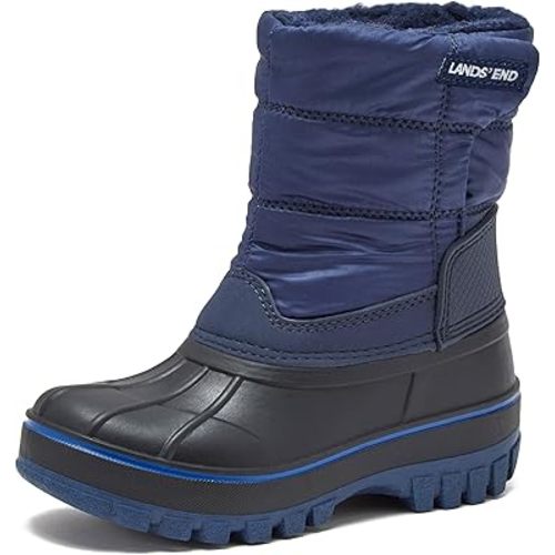 Lands' End Waterproof Kids Snow Boots - Insulated Warm Fleece Lined Winter Boots for Toddlers, Girls & Boys Size 5-10 Toddler or 11-7 Little or Big Kid