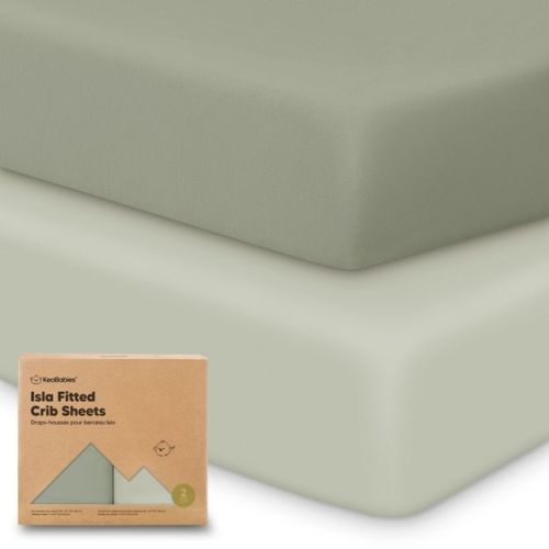 KeaBabies 2pk Isla Fitted Crib Sheets for Boys, Girls, 52x28 Baby Crib Sheet, Fits Standard Nursery Crib Mattresses (Lichen)