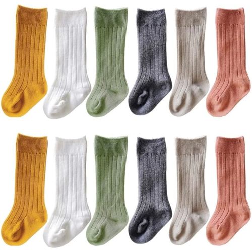 QandSweat Unisex-Baby Knee High Socks Seamless Toddler Boy Girls Cotton Uniform Stockings