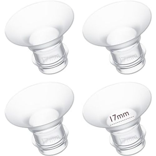 Momcozy Flange Insert 17mm Compatible with 24mm Flange/Shield of Most Pumps, Insert for Breast Pump Replacement Accessories, 4PCS 17mm