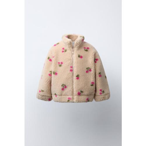 FAUX SHEARLING CHERRY JACKET - Ecru | ZARA United States