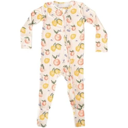 Shwally Organic Baby Bamboo Rompers with 17 Signature Prints - Infant Zipper Jumpsuits