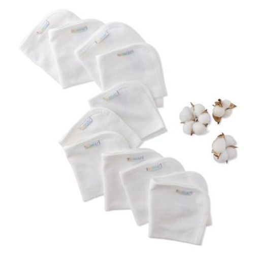 Butterblu RIVER 10-Pack Baby Wash Cloths White One Size