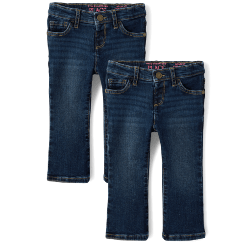 Baby And Toddler Girls Bootcut Jeans 2-Pack - Blue