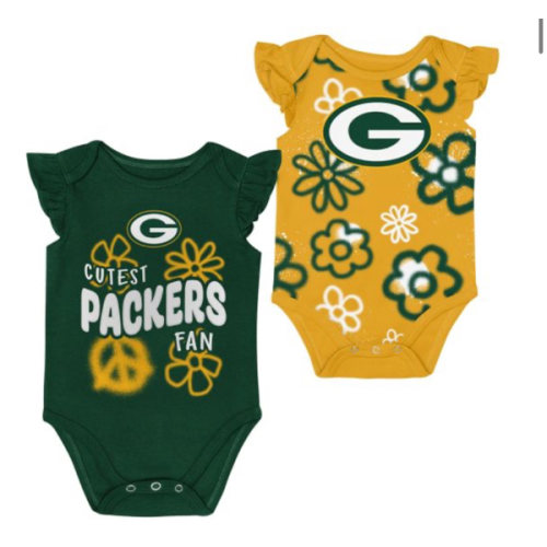 Green Bay Packers Girls Newborn Sunshine Creeper Set at the Packers Pro Shop