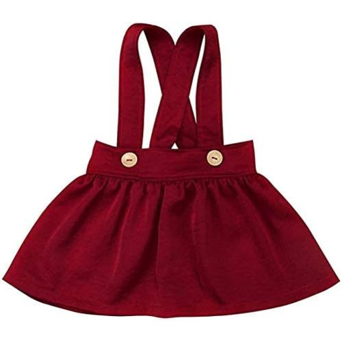 FIOMVA Toddler Infant Baby Girl Clothes Ruffle Button Suspender Skirt Overall Strap Dress One Piece Summer Outfits