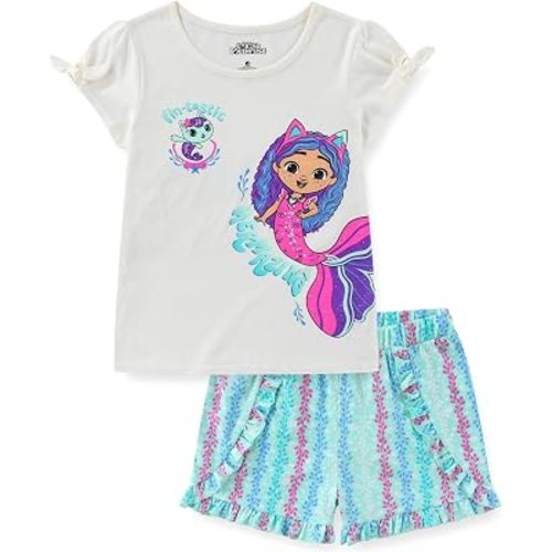 DREAMWORKS GABBY'S DOLLHOUSE Girls Short Sleeve T-Shirt and Shorts Set for Toddler to Big Kids