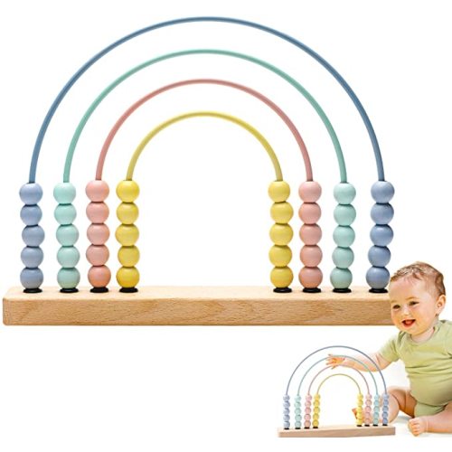 ibwaae Wooden Rainbow Abacus Beads Counting Toys Kids Early Math Skills Montessori Educational Learning Games for Toddler