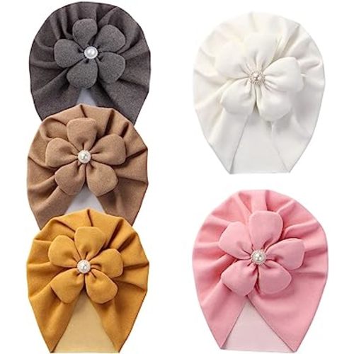 Newborn Babies Headwrap Hat Infant Toddler Cotton Soft Cute Nursery Beanie Headbands Top Bowknot Cap