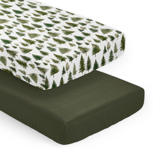 Sweet Jojo Designs Woodland Pine Tree Fitted Crib Sheets Set of 2 | Wayfair