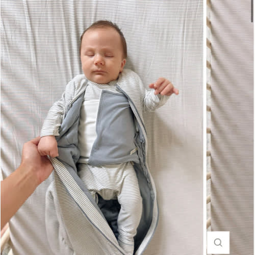 Blue Stripe 1.0 TOG Bamboo Viscose Swaddle Sleep Sack | günamüna