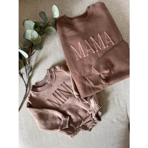 Personalized Puff Vinyl Mommy and Me Matching Set, Custom Crewneck Romper