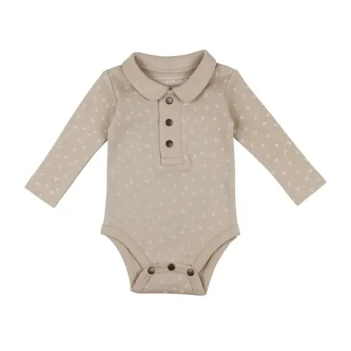 Oatmeal Dots | Organic Polo Bodysuit 0-3m