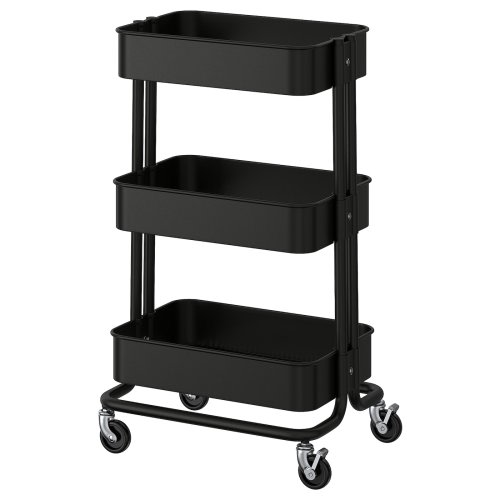 RÅSKOG Trolley - black 35x45x77 cm