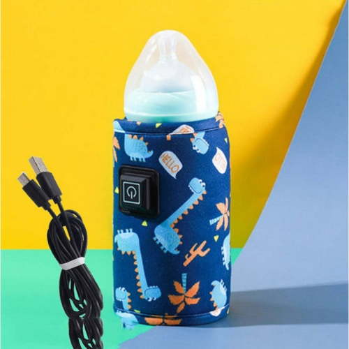 WNFJR Portable USB Milk Warmer - Smart Customizable Baby Bottle Heater with 3 Heating Levels, Car Lighter & Home Use Compatible, Velvet Lined 11.22x5.11 inches
