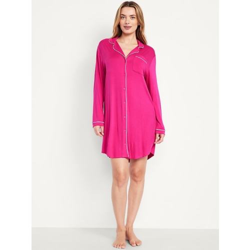 Long-Sleeve Knit Sleep Shirt