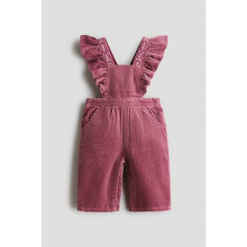 EMBROIDERED-DETAIL COTTON OVERALLS