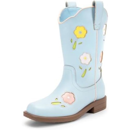 DREAM PAIRS Girls Cowgirl Boots Kids Mid Calf Western Boots Riding Shoes for Toddler/Little Kid/Big Kid