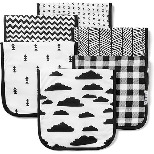 BaeBae Goods Burp Cloths for Baby Boy & Girl - Ultra Absorbent Burping Rags - Anti Shrink Unisex Burpy Clothes - Super Soft Jersey Cotton, Large 21"x10" - Thick for Newborn Cloth Diapers - 6 Pack