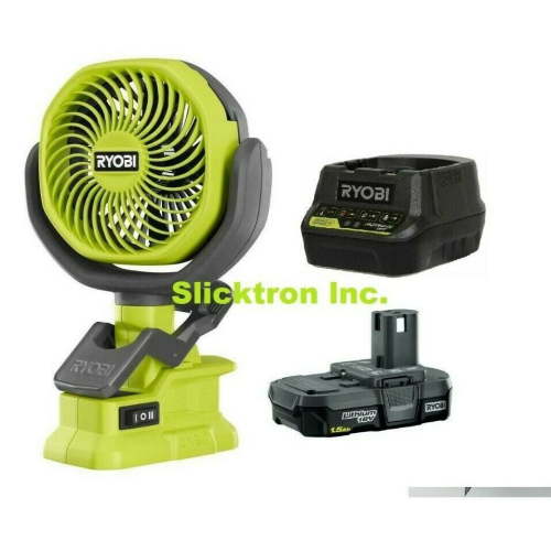 RYOBI Clamp Fan 4-Inch ONE+ 18V Cordless and battery+charger