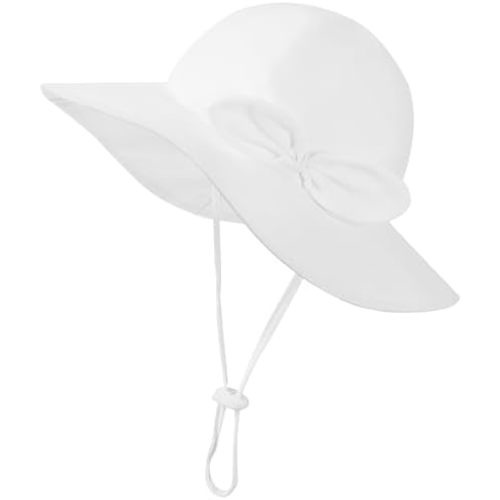 Baby Girl Sun Hat Infant Summer Beach Hats with UPF 50+ Toddler with Wide Brim Strap Outdoor Bucket Hat